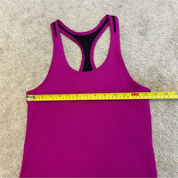 Under Armour heat gear fuchsia pink ribbed racer back tank top M - Picture 6 of 7